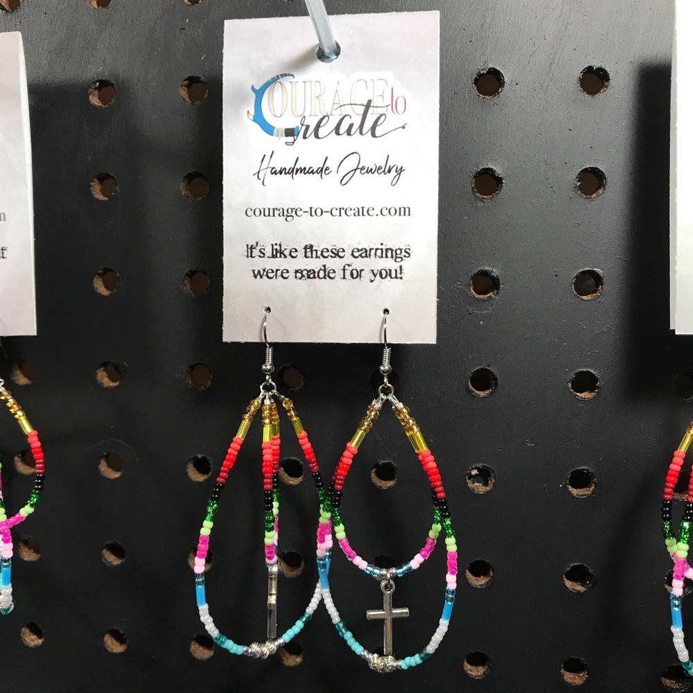 Serape inspired double drop earrings - Picture 1 of 1